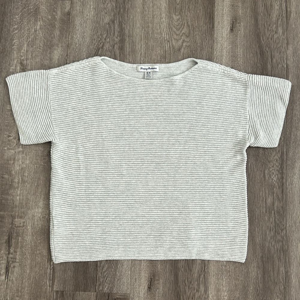 Tommy Bahama Bonita Ottoman Short-Sleeve Sweater in Gray